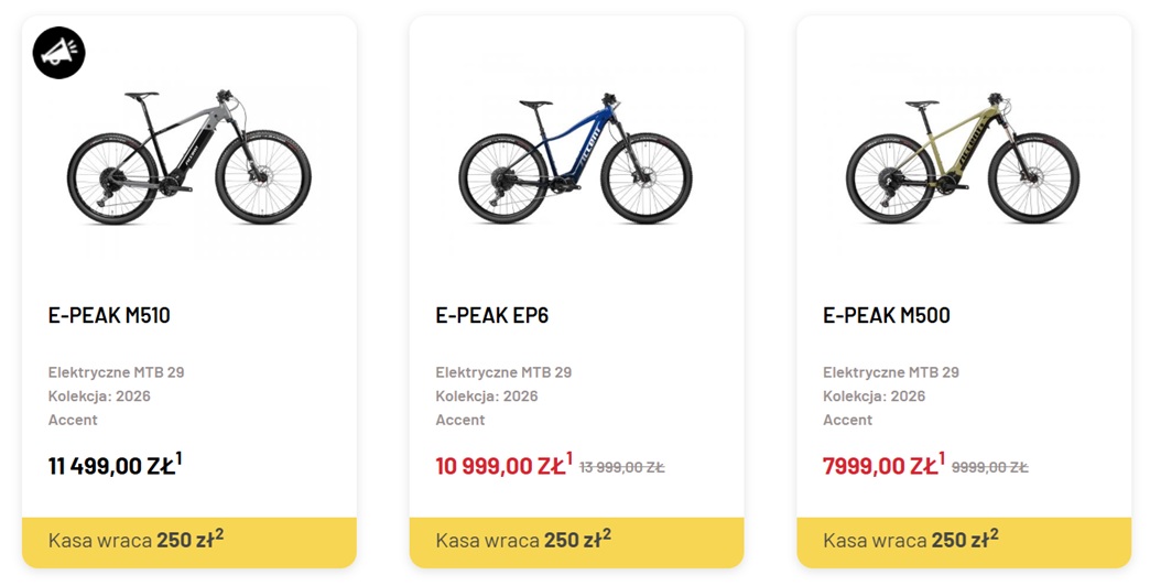 Rowery górskie elektryczne Accent Bikes - rower elektryczny do 12000 zł, rower elektryczny górski, e-MTB, Accent E-Peak, elektryczny rower MTB 29, rowery elektryczne polecane, rower elektryczny z silnikiem Shimano, rower elektryczny Bafang, najlepszy rower elektryczny